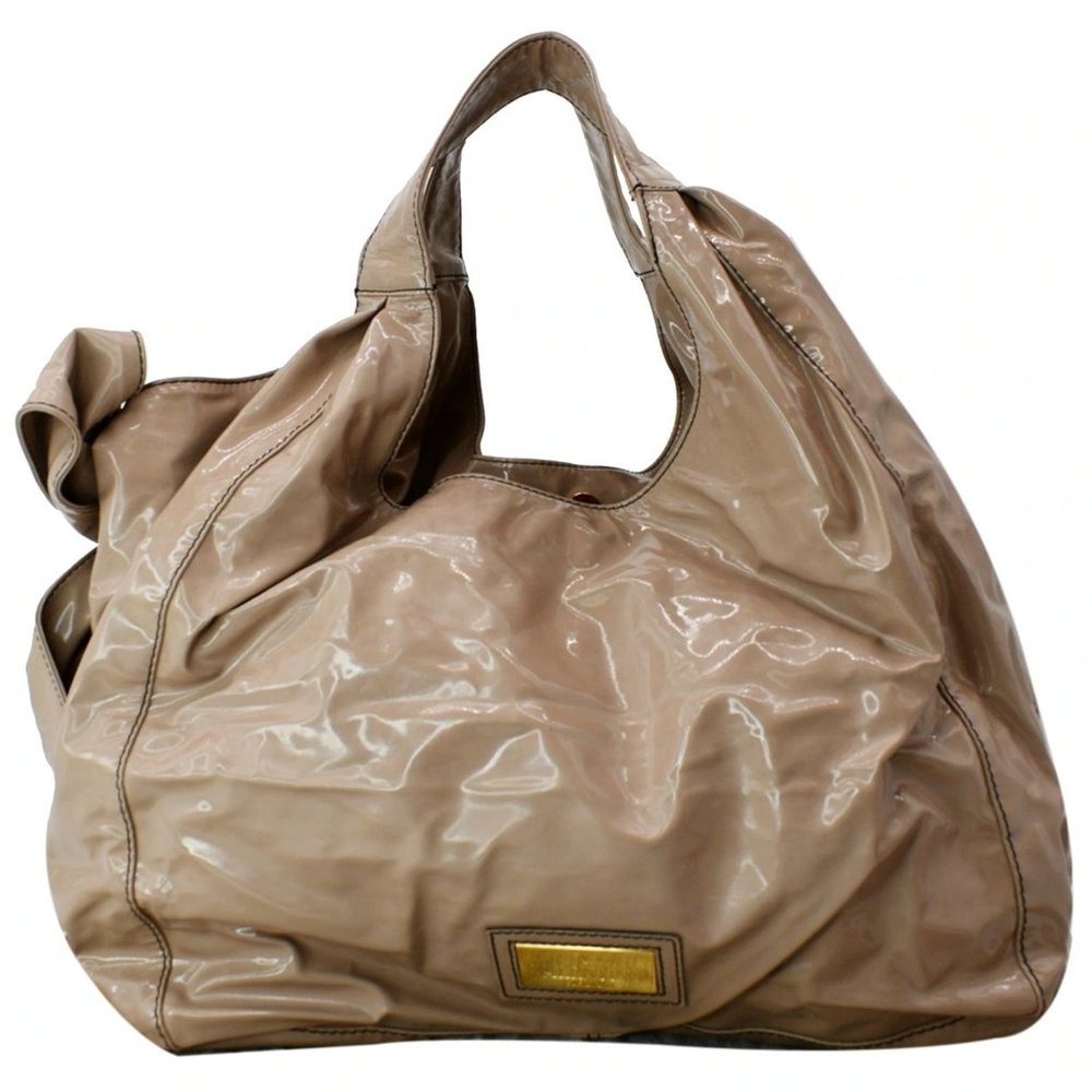 VALENTINO  Nuage Bow Patent Leather Tote Bag Nude